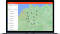 La imagen muestra la vista de mapa de ViGuide con los sistemas de los clientes para ayudar a planificar la ruta.